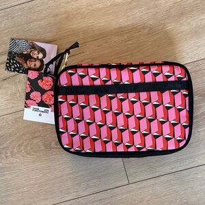 Diane Von Furstenberg Pink Geometric jewelry organizer Travel Bag